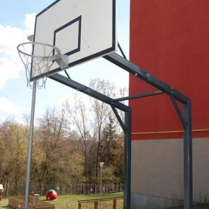 SISTEM DE BASCHET PENTRU CURTEA SCOLII, CU STALPI DUBLI, MODEL SCHOOL, COD 127