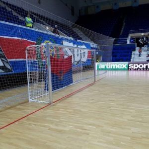 POARTA FOTBAL SALA, 5X2 M,Dur aluminiu 120x100 mm, SPATE OTEL (2 BUCATI), COD 417-SALA