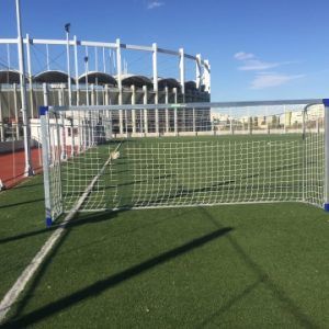 PORTI FOTBAL PROFIL PATRAT Aluminiu 80x80 mm, 5X2 M, SPATE OTEL, (2 bucati) COD 418