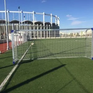 PORTI FOTBAL PROFIL PATRAT Aluminiu 80x80 mm, 5X2 M, SPATE OTEL, (2 bucati) COD 418