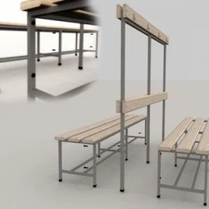 BANCA DUBLA CU CUIER PENTRU VESTIAR,2 M LUNGIME,COD 206