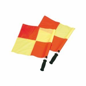 FANIOANE ARBITRU IN DOUA CULORI CU BURETE PE MANER (2 BUCATI), COD 5407