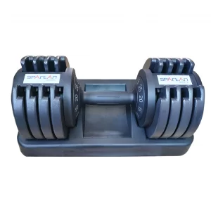 Gantera reglabila 25 kg, profesionala, cu sistem de reglare a greutatii prin rotire la 350 grade, Gri, COD 1636 (NOU)