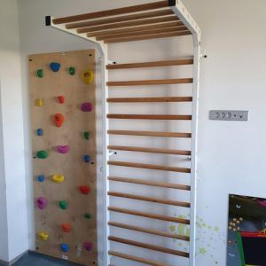 Espalier metal/bois, 240x90 cm, Modèle Spartan, référence 277/blanc