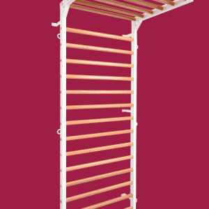 SPALIER AVEC CÔTÉS BLANCS, EN MÉTAL ET BARRES EN BOIS, 2.4X0.9 M, CODE 277-BLANC (NOUVEAU)